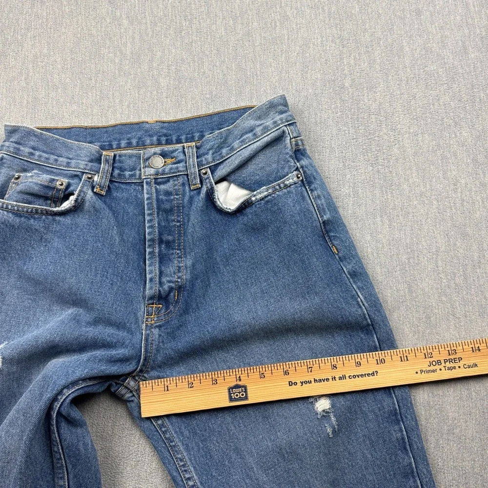 Carmar Emelia Jackson Jeans Womens 28 Blue Button Fly Distressed Raw Hem Pants